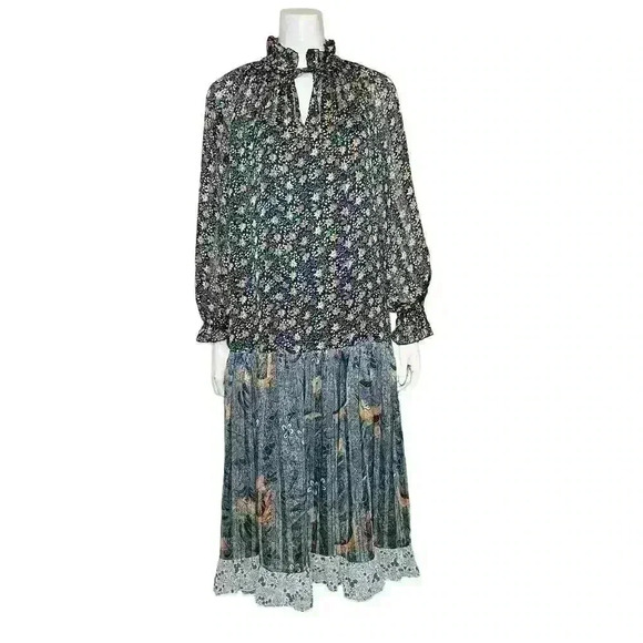 Code X Mode Floral Long Sleeve Chiffon Dress Size XS - Picture 2 of 14